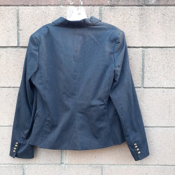 Isaac Mizrahi for Target Double Breasted Suit Jacket Black Dot Pinstripe Lined L - Picture 3 of 5